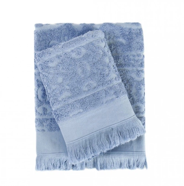 Полотенце махровое Tac. Royal Bamboo Jacquard S. Mavi-50х90 - изображение 3