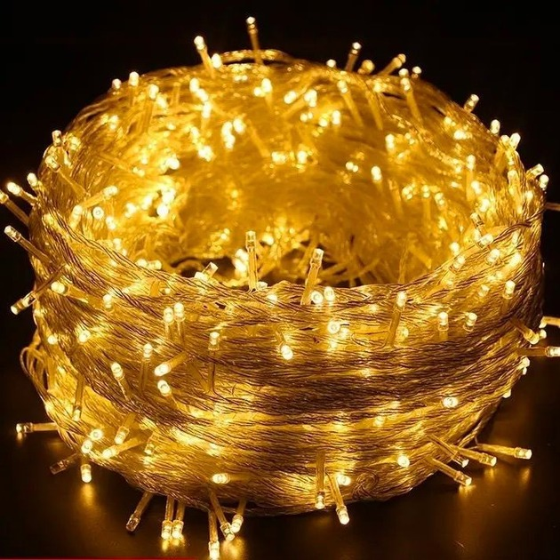 Гірлянда Нитка світлодіодна 800 Led прозорий шнур 40 метрів, Теплий білий (ma132warmwhite) - зображення 1