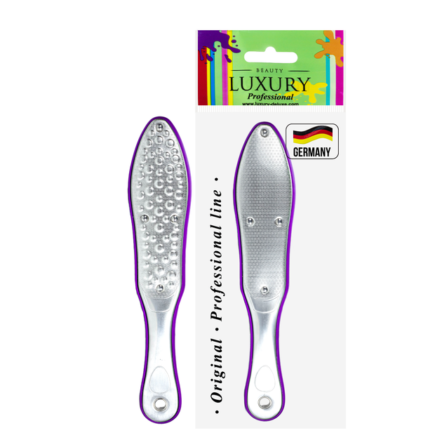 Терка для п'ят Beauty LUXURY лазерна двостороння металева грит 80/120 - Фото 1 Терка для п'ят Beauty LUXURY лазерна двостороння металева грит 80/120 - изображение 1
