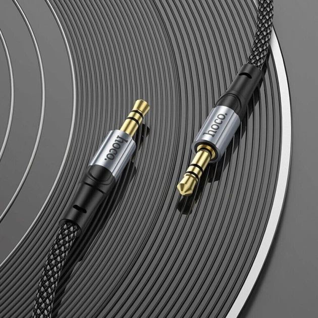 Аудіо кабель HOCO UPA26 AUX 3.5мм to AUX 3.5мм Fresh audio cable 1m Black (6942007608800) - Фото 6 Аудіо кабель HOCO UPA26 AUX 3.5мм to AUX 3.5мм Fresh audio cable 1m Black (6942007608800) - зображення 6