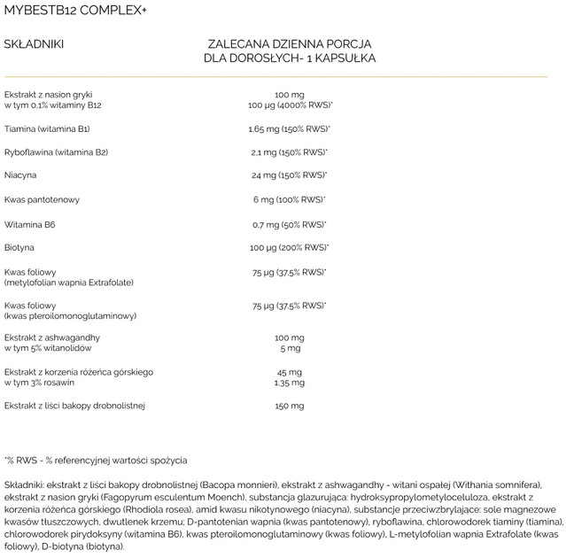 Дієтична добавка MyBestPharm B12 complex + 30 капсул (5904824651521) - зображення 2