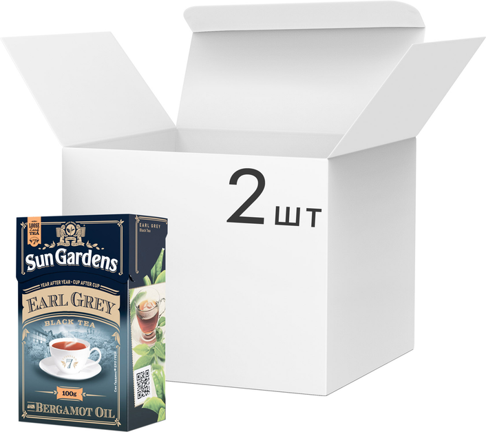 Акція на Упаковка чаю чорного Sun Gardens з бергамотом Earl Grey OPA 90 г х 2 шт від Rozetka