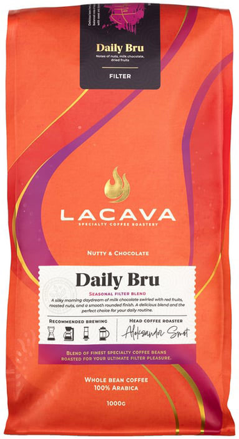 Kawa w ziarnach LaCava Daily BRU Filter 1 kg (5905215161155) - obraz 1