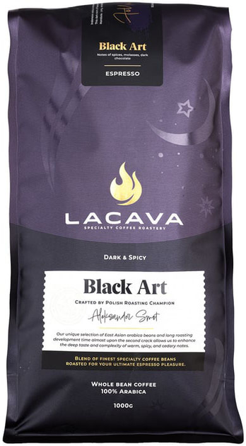 Kawa w ziarnach LaCava Black Art Espresso 1 kg (5905215161308) - obraz 1