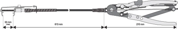 Szczypce do opasek zaciskowych YATO 210 mm z elastycznym przedłużaczem 513 mm (YT-0653) - obraz 2