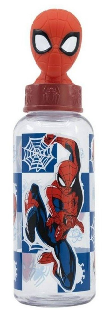 Bidon na wodę Stor Spiderman z 3D figurką spidermana czerwono-niebieski 560 ml (8412497748594) - obraz 1