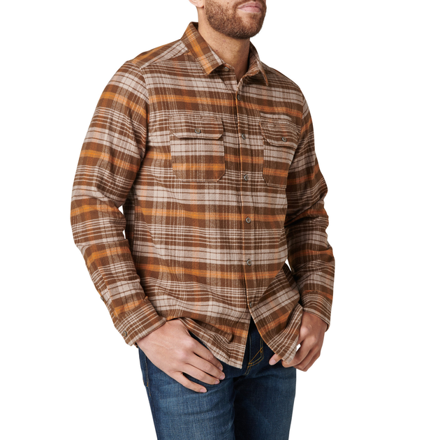 Сорочка тактична 5.11 Tactical® Lester Flannel Plaid Long Sleeve Shirt XL Dark Earth Plaid - зображення 1