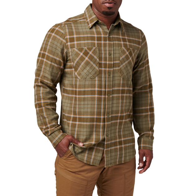 Сорочка тактична 5.11 Tactical® Silverwood Flannel Plaid Long Sleeve Shirt 2XL Tank Green Plaid - зображення 1