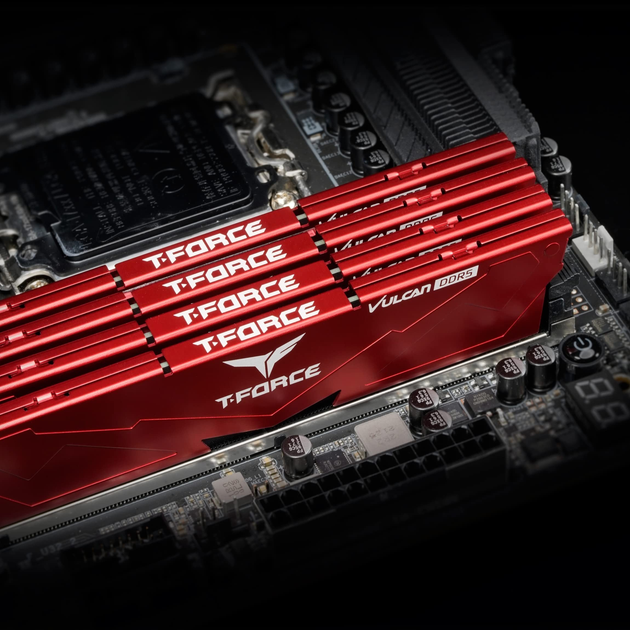 Pamięć RAM Team Group DDR5-5600 32768MB PC5-44800 (Kit of 2x16384) T-Force Vulcan Red (FLRD532G5600HC32DC01) - obraz 5