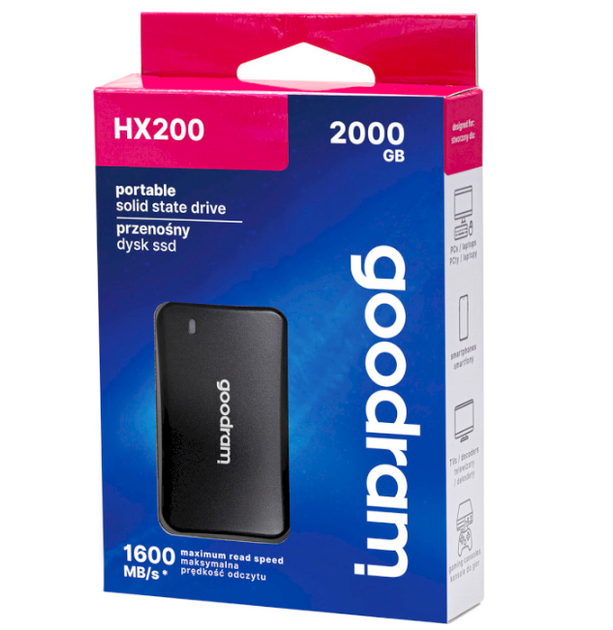 Внешний твердотельный накопитель SSD GoodRAM HL200 2Tb external USB 3.2 Gen2 Type-C Black (SSDPR-HX200-2K0#) - изображение 3