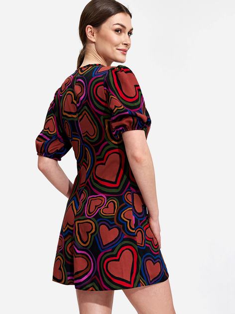 Sukienka trapezowa damska Figl M881 L Czerwony/Niebieski (5902194411738) - obraz 2