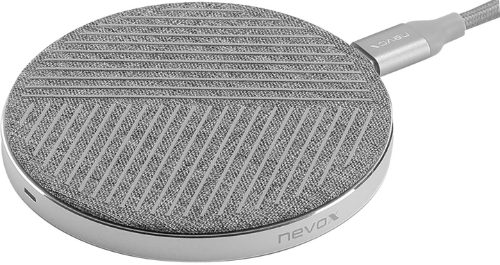 Бездротовий зарядний пристрій Nevox Wireless Fast Charger 15 W Grey (4250686409260) - зображення 1