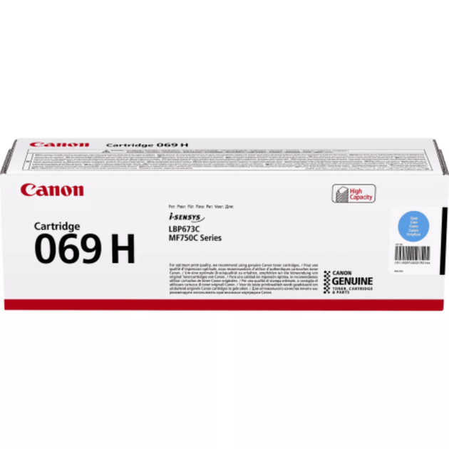 Картридж для лазерного принтера Canon Cartridge 069H Cyan (5097C002AA) - Фото 1 Картридж для лазерного принтера Canon Cartridge 069H Cyan (5097C002AA) - изображение 1