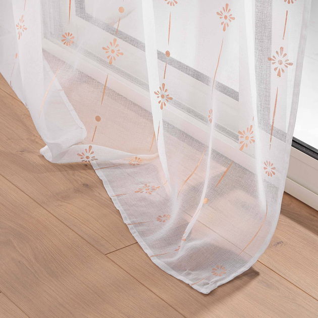 Firanka Douceur d'interieur Ariane na przelotkach 140 x 240 cm Biała (3574386274876) - obraz 6