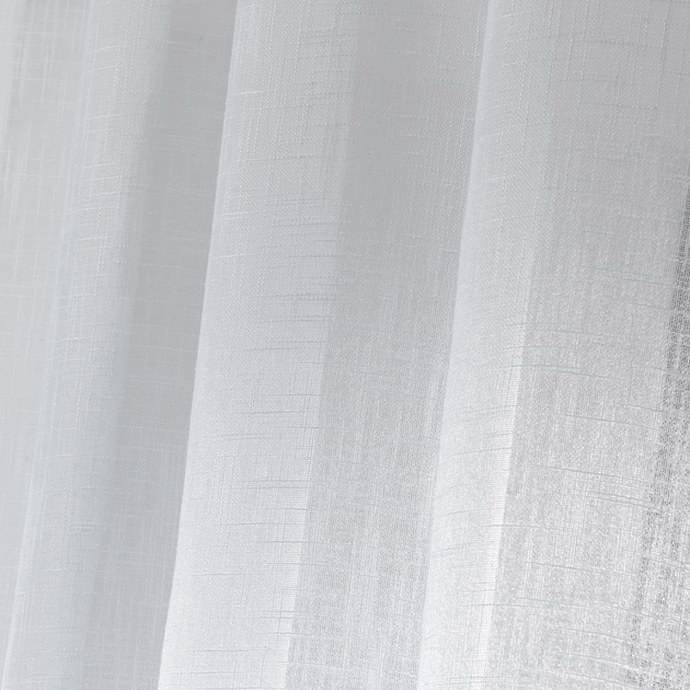 Firana Douceur d'interieur Haltona z efektem lnu 140 x 240 cm Biała (3574386252263) - obraz 3