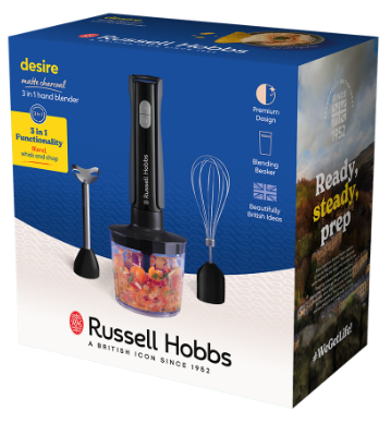 Занурювальний блендер Russell Hobbs 27141-56 Matte Charcoal 3 in 1 Hand Blender (7030808) - Фото 5 Занурювальний блендер Russell Hobbs 27141-56 Matte Charcoal 3 in 1 Hand Blender (7030808) - изображение 5