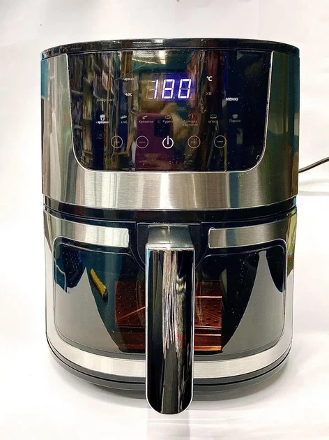 Rainberg RB-2268.Мощная фритюрница без масла 8 л. Сенсорная аэрофритюрница Аэрогриль мультипечь для дома 4200 - изображение 2