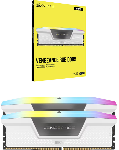 Оперативна пам'ять Corsair DDR5-6000 32768MB PC5-48000 (Kit of 2x16384) Vengeance RGB White (CMH32GX5M2B6000C36W) - зображення 6