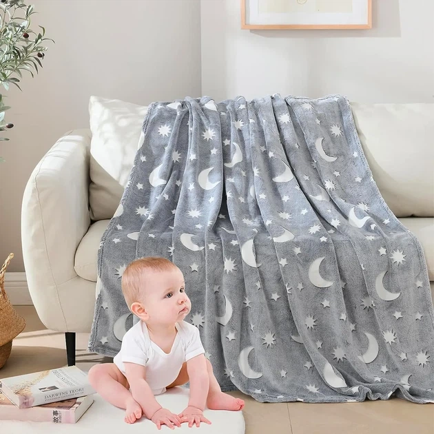 Теплий плед, що світиться Magic Blanket Ковдра для дітей та підлітків (100x150см) Сірий - Фото 9 Теплий плед, що світиться Magic Blanket Ковдра для дітей та підлітків (100x150см) Сірий - зображення 9