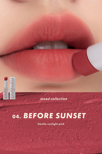 Стійка матова помада для губ Rom&nd Zero Matte Lipstick No.04 Before Sunset, 3 г - зображення 2