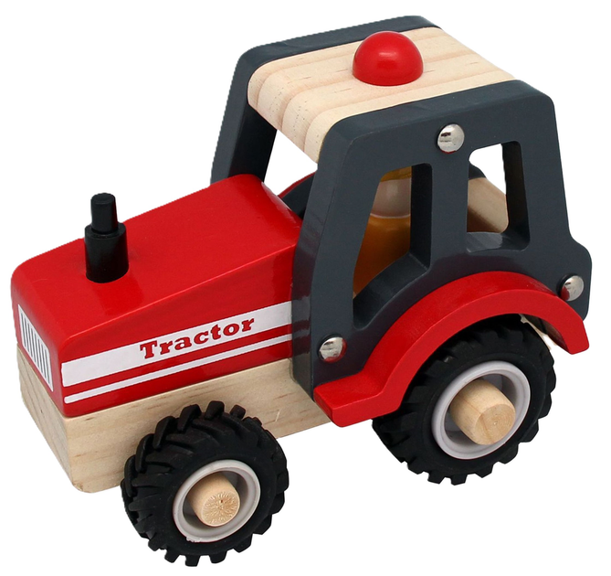 Traktor Magni Wooden tractor with rubber wheels (5707594243848) - obraz 1