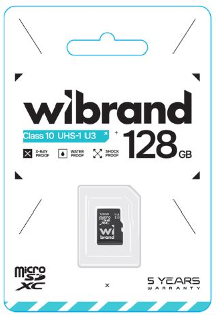 Карта пам'яті Wibrand 128GB MicroSDXC Class 10 UHS-I U3 (WICDHU3/128GB) - изображение 2