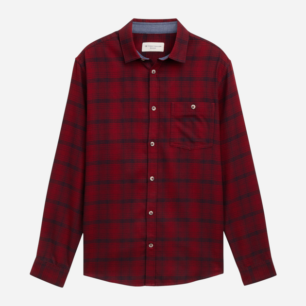 Сорочка чоловіча Tom Tailor 1042660 S Бордова (4067672996754) - зображення 5