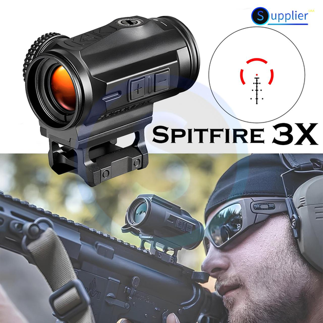 Оптический коллиматорный прицел Vortex Spitfire 3X с креплением на Weaver и Picatini, сетка AR-BDC4 - изображение 1