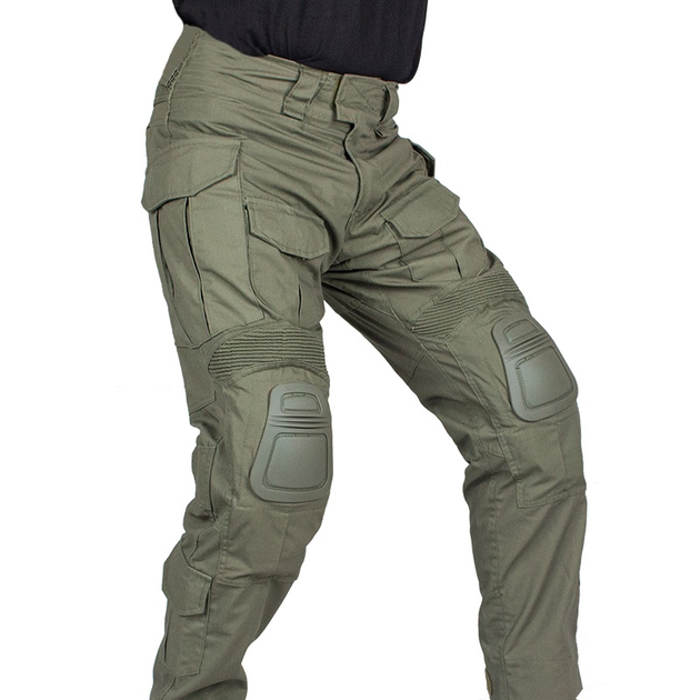 Бойові штани IDOGEAR G3 Combat Pants Olive з наколінниками M - зображення 2