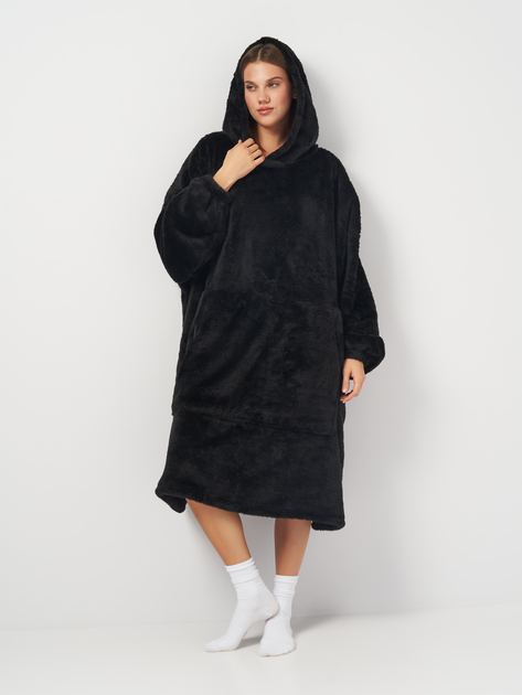 Худи-плед унисекс теплый зимний BARWA garments 0346 One size Черный (2110003468016) 