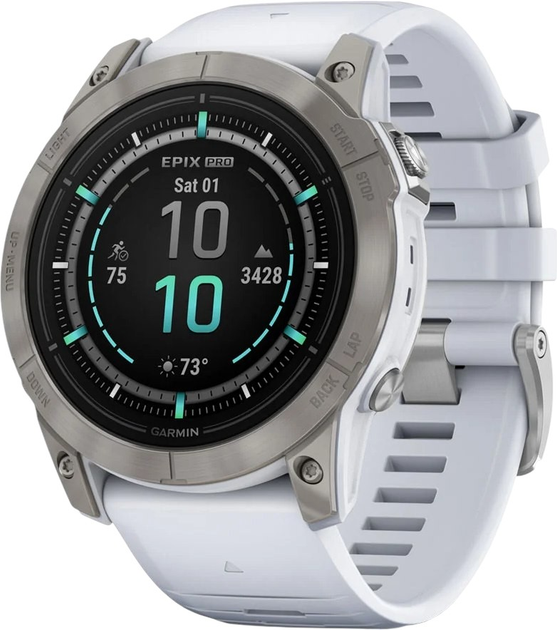 Смарт-годинник Garmin Epix Pro (Gen 2) Sapphire Edition 51 mm Titanium with Whitestone Band (010-02804-11) - зображення 2