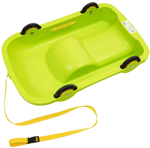 Санки-ледянка Doloni на колесах 49 х 78 см Салатовые (06550/1 (green)) - изображение 2
