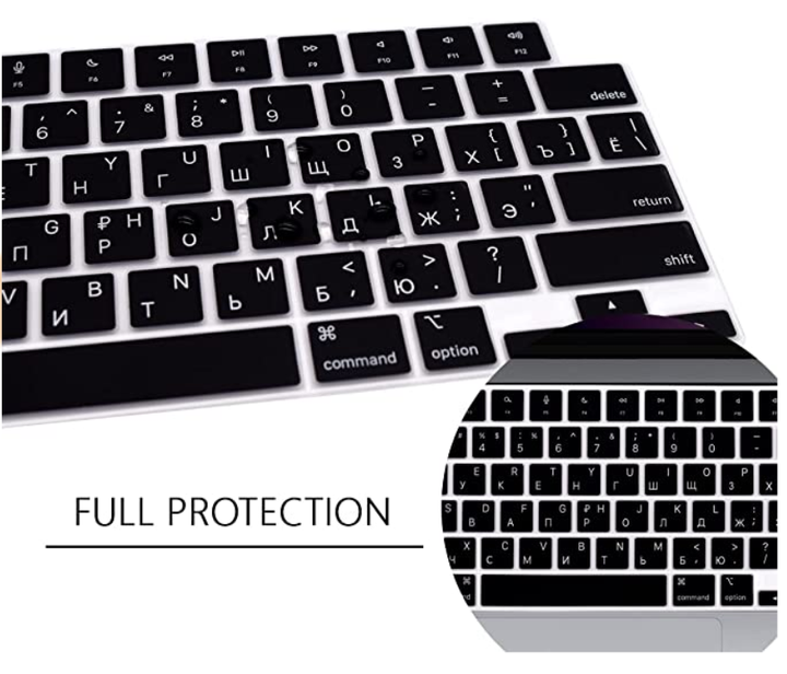 Накладка силікон на клавіатуру для Apple MacBook Pro 16" A2485 (2021) USA (013282) (black) - Фото 5 Накладка силікон на клавіатуру для Apple MacBook Pro 16" A2485 (2021) USA (013282) (black) - зображення 5