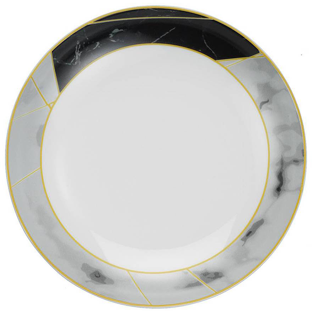 Serwis obiadowy Kutahya Porselen Black Marble dla 6 osób 24 elementy (8697828609779) - obraz 4