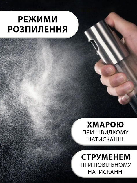 Набір розпилювачів для олії оцту соусів та рідини 2 х 100 мл VMHouse розпилювач кухонний дозатор диспенсер скляний спрей-дозатор пляшка для заправки салатів 2 шт прозорий (0098-0021) - зображення 6