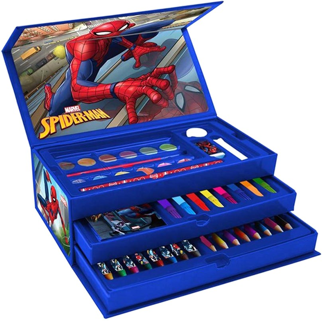 Zestaw artystyczny Pulio Diakakis Spiderman w kuferku 52 elementy (5205698668302) - obraz 2