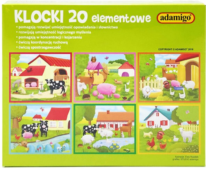 Zestaw klocków Adamigo Edukacyjne 20 elementów (5902410003983) - obraz 2