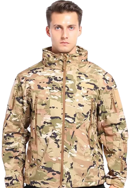 Куртка водонепроницаемая SOFTSHELL с флисом Solve Multicam KT6000806 размер XL - изображение 1