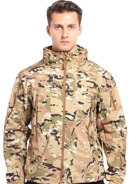 Куртка водонепроницаемая SOFTSHELL с флисом Solve Multicam KT6000806 размер M - изображение 1