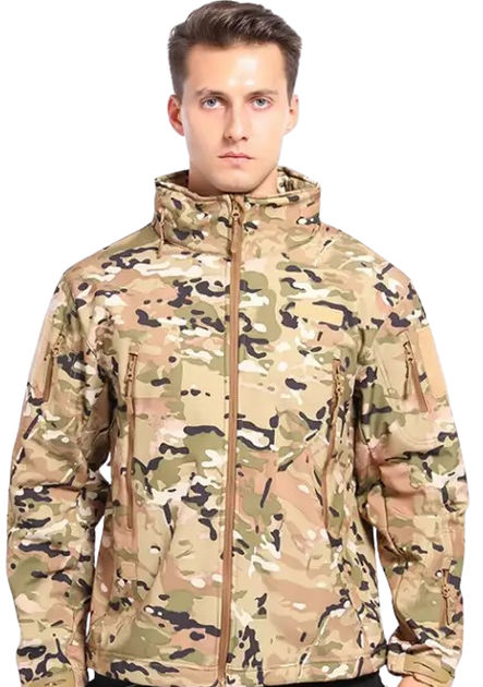 Куртка водонепроницаемая SOFTSHELL с флисом Solve Multicam KT6000806 размер 3XL - изображение 1