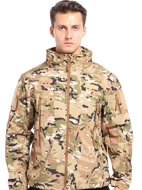 Куртка водонепроницаемая SOFTSHELL с флисом Solve Multicam KT6000806 размер S - изображение 1