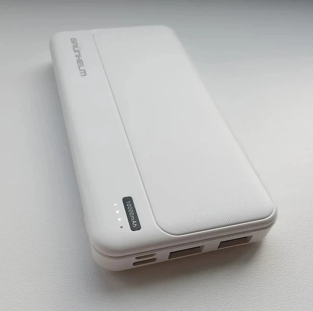 Power Bank – Портативна батарея 10.000 mAh. білий - GP-10W GRUNHELM - Фото 5 Power Bank – Портативна батарея 10.000 mAh. білий - GP-10W GRUNHELM - зображення 5