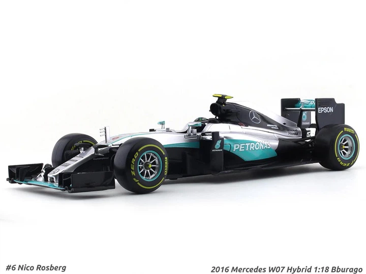 ミニカー nico rosberg mercedes amg petronas F1 Коллекционная Модель Bburago F1 Mercedes-AMG W07 Hybrid 2016 #6