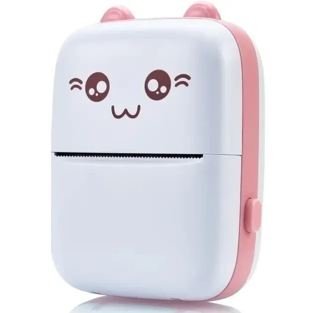 Портативный Розовий мини принтер Mini Printer термопринтер карманный детский - изображение 4