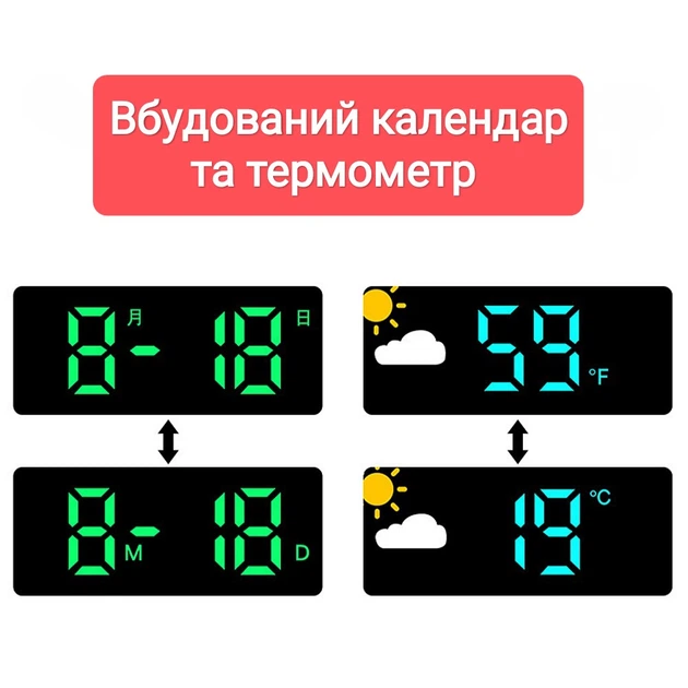 Электронные часы Jclock GH8012 Термометр, гигрометр + пульт ДУ - изображение 3