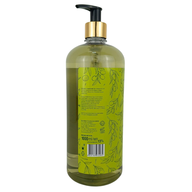 Жидкое мыло для рук с оливковым маслом Green Olive Premium Care 1 л Helper - изображение 3