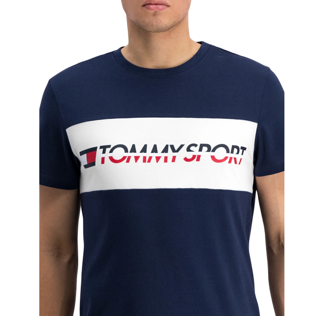 Футболка TOMMY HILFIGER с логотипом Синий S 010420-000021 - изображение 4