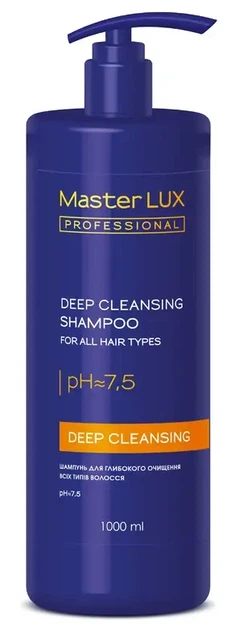 Шампунь для глубокой очистки волос Master LUX professional с дозатором 1000 мл - Фото 1 Шампунь для глубокой очистки волос Master LUX professional с дозатором 1000 мл - изображение 1
