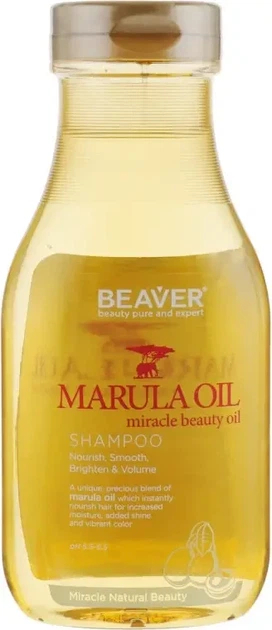 Живильний шампунь для сухого волосся з олією марули Beaver Shampoo Marula Oil 60 мл - Фото 1 Живильний шампунь для сухого волосся з олією марули Beaver Shampoo Marula Oil 60 мл - зображення 1