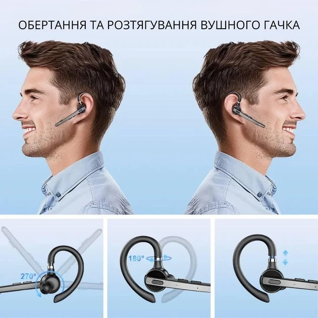 Бездротова bluetooth гарнітура New Bee M53 з функцією шумозаглушення Black (NB-M53) - зображення 4